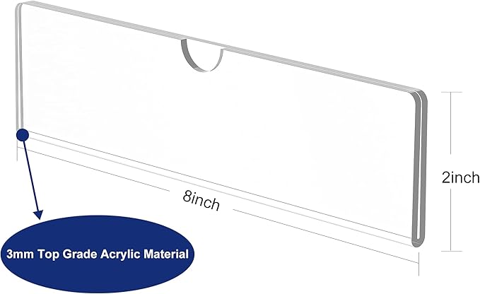 Acrylic Wall Name Plate Holder, Office Name Plate with Adhesive Tapes, Door Name Plate Wall Nameplate Clear Sign Holder Frame, 2"x8", 80 Pack