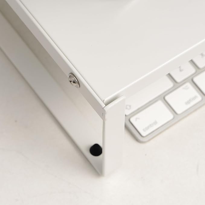 Adjustable Metal Monitor Stand - 11.6"-21.3" Ergonomic Desktop Riser for Computer/Laptop/TV, Heavy-Duty Office Shelf with Space-Saving Design (White)-DeskLoop Office