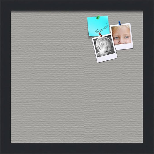PinPix 12x12 Inch Cork Bulletin Board. This Decorative Framed Pin Board Comes with Dark Stone Design and a Satin Black Frame. Ideal for Home Office Decor or Message Board (PinPix-1808)-DeskLoop Office