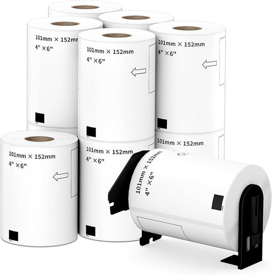 Compatible 4" x 6" Shipping Labels Replacement for DK-1241 Compatible with Brother QL Label Printers (12 Rolls + 1 Frame, 200 Labels/Roll)-DeskLoop Office