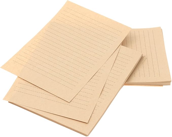 100Pcs Vintage Kraft A5 Lined Letter Paper Retro Writing Paper for Home Office Stationary1-DeskLoop Office