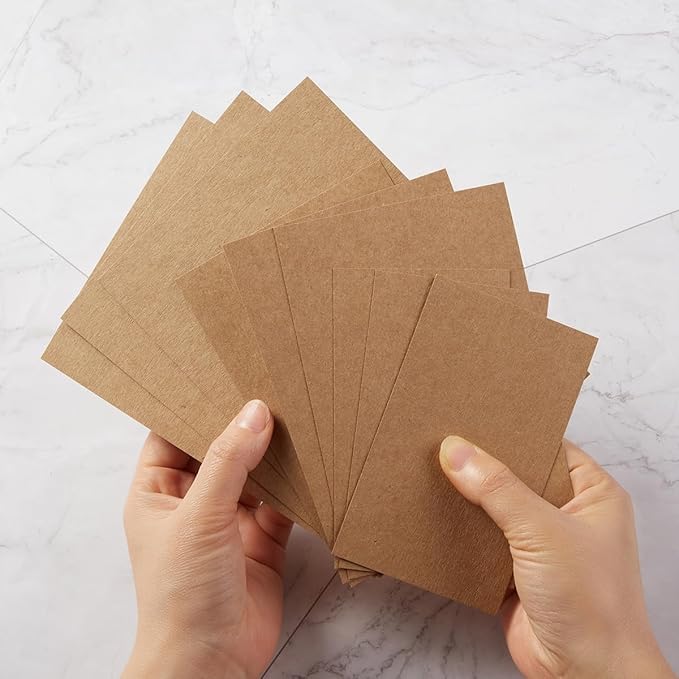 50 Sheets Blank Cardstock Paper 250 GSM Thick Heavy Cards Stock for DIY Art Projects, Card Making, Postcards, Greeting Cards, Birthday Party, Wedding Invitation (Brown, 3x5 inches)-DeskLoop Office