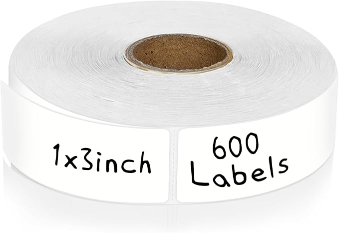 CATIFLIN 600 Blank Removable Freezer Label Stickers, 1”x3” Waterproof Adhesive Paper Tags with Perforation, Easy to Write & Peel for Food Jars, Bottles, Containers, Refrigerator, Storage-DeskLoop Office