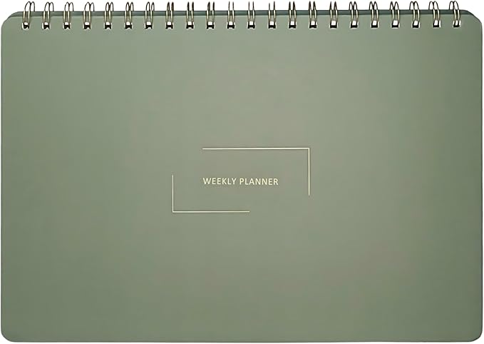 Undated Weekly Planner | 8.25” x 11.75” Work To-Do Notebook | ADHD Academic Organizer | Multi-Layout | Men and Women Planner | College Supplies | Evergreen | Landscape Layout-DeskLoop Office