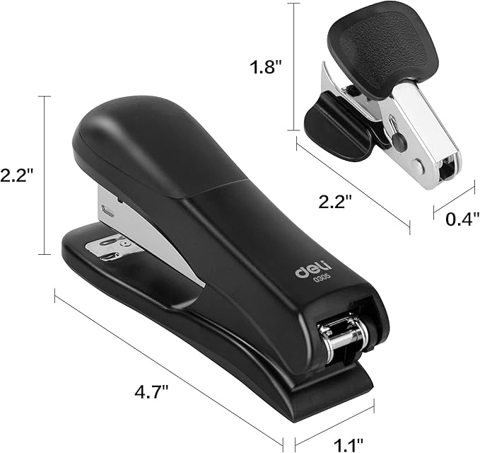 Deli Stapler Value Pack, Desktop Standard Staplers, 20 Sheet Capacity, Includes Staples & Staple Remover, Black-DeskLoop Office