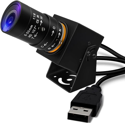 SVPRO 2MP Global Shutter USB Camera 90FPS High Speed Camera with 5-50mm Zoom Lens,Manual Focus Webcam for Glof Swing,10X Optical Zoom Industrial Video Camera USB Plug and Play for Computer-DeskLoop Office