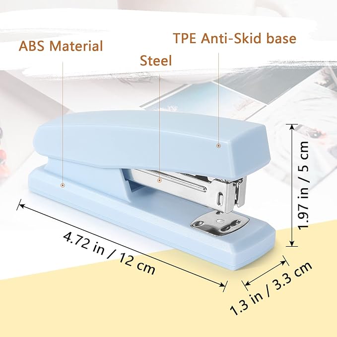 Tamaki Stapler, Office Stapler, Small Staplers for Desk, Blue-DeskLoop Office