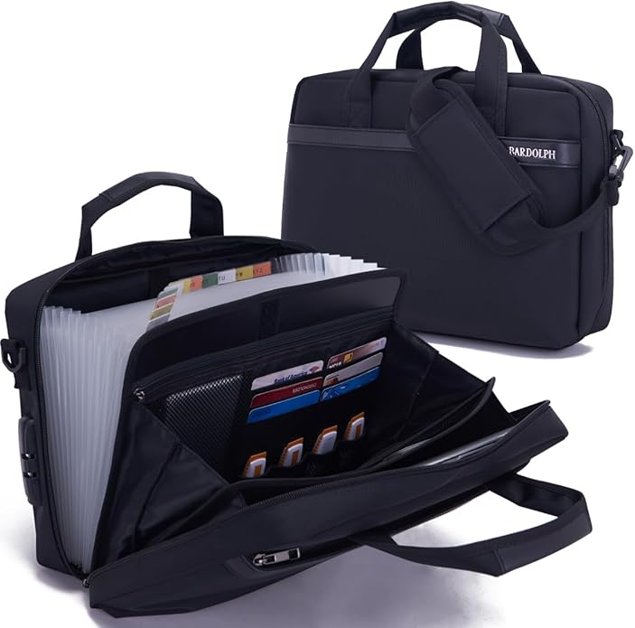 BARDOLPH Heavy Duty Accordian File Organizer with Handle-DeskLoop Office