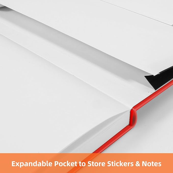 BOSSAND College Ruled Notebooks, 6 Pack A5 Lined Journal Notebooks, 200 Pages 100 GSM Thick Paper, Hardcover, 8.25 inches x 5.75 inches, Red-DeskLoop Office