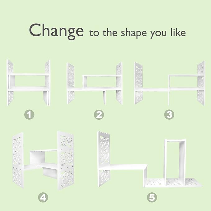 Jerry & Maggie - WPC Desktop Organizer White Office Storage Rack Shelf | Birthday Gifts - Toy - Home Decor | Free Style Rotation Display Modern Luxurious Stand Shelf (White)-DeskLoop Office