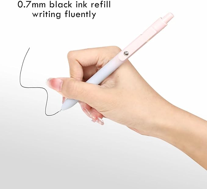 Ddaowanx Gel Pens, 5 Pcs 0.7mm Quick Dry Black Ink Pens Fine Point Smooth Writing Pens, Cute Office School Supplies Gifts for Women (5 Pcs Gradient-Black Ink)-DeskLoop Office