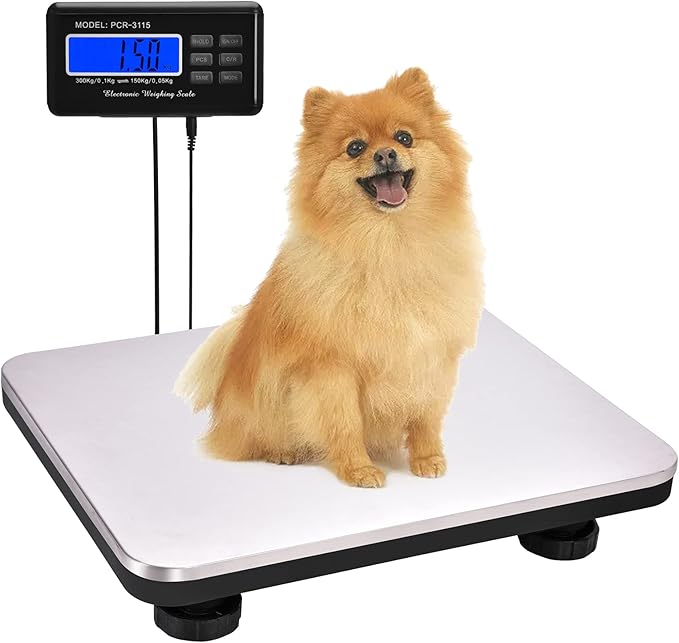 Shipping Scale 660lbs LCD Digital Postal Scale, Stainless Heavy Duty Postage Scale for Packages, 300kg Capacity Platform Scale for Shipping Weighing(14"X 12")-DeskLoop Office