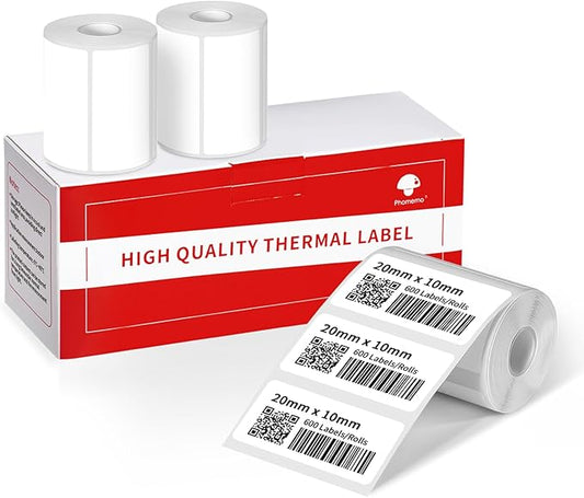 3 Rolls (1800Pcs) Thermal Labels, Phomemo 0.78'' x 0.39'' Stickers Compatible with Phomemo M220 M110 M108 M250 M260 M221 M120 M200 M150 Label Maker, Black on White-DeskLoop Office