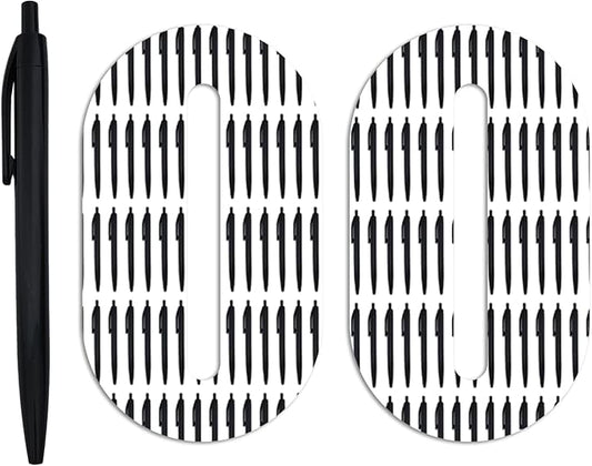 100 Pack Pens Bulk Retractable Ballpoint Pens No Bleed Black Barrel Click Pen Smooth Ink Medium Point Pen for Office Home School Supplies 1.0MM Black Ink-DeskLoop Office