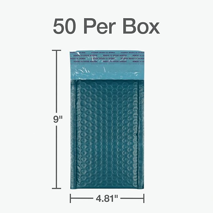 Quality Park Bubble Mailers, 4 x 8 Shipping Envelopes, Small Blue Padded - Image 7