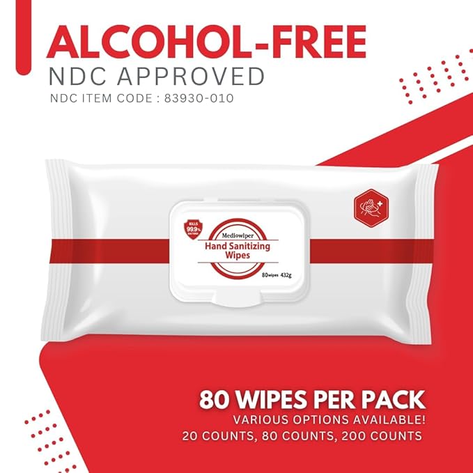 Mediwiper 500 Wipes (20Count*25Pack) Alcohol-Free Sanitizing Wipes Disinfecting Large Unscented Wet Wipes Bulk, Hand Sanitizer-DeskLoop Office
