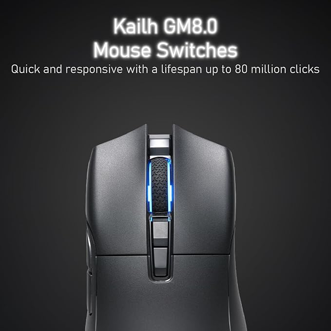 iRocks M31R Wireless Gaming Mouse, Triple Mode 2.4G/ Bluetooth/USB-C Detachable Cable Gaming Mouse, Kailh GM8.0 Mouse Switches, Advanced PixArt PAW3395 Optical Sensor, Up to 26,000 DPI - Black-DeskLoop Office