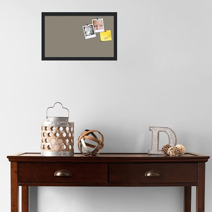 PinPix 20x12 Inch Cork Bulletin Board. This Decorative Framed Pin Board Comes with Pewter Design and a Satin Black Frame. Ideal for Home Office Decor or Message Board (PinPix-1812)-DeskLoop Office