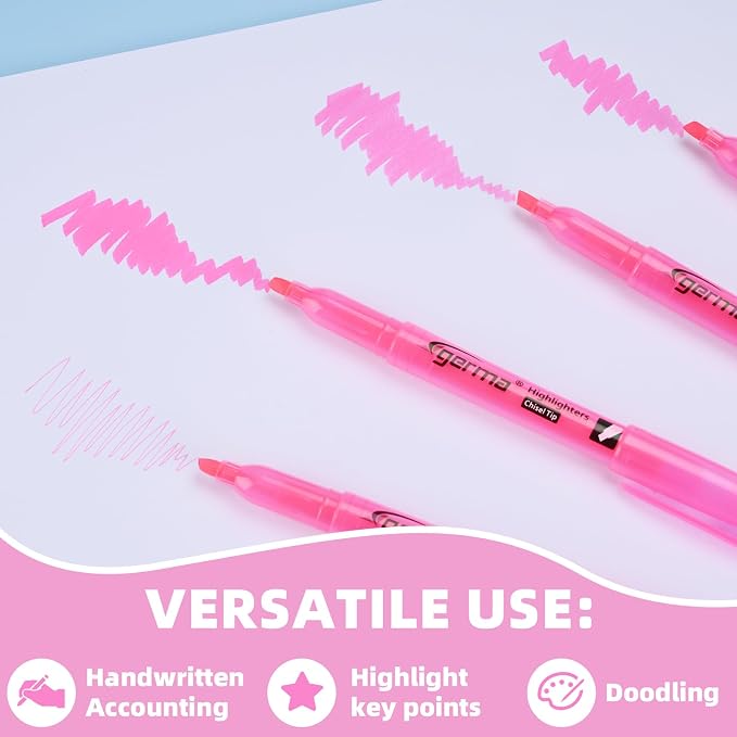 Cgerma Highlighters 36 Pack, Chisel Tip Pink Highlighter Bright Colors - Image 9