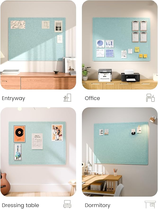 Fluxynara Large Bulletin Board, 47.2" x 35.4" Cork Board Alternative - Image 7