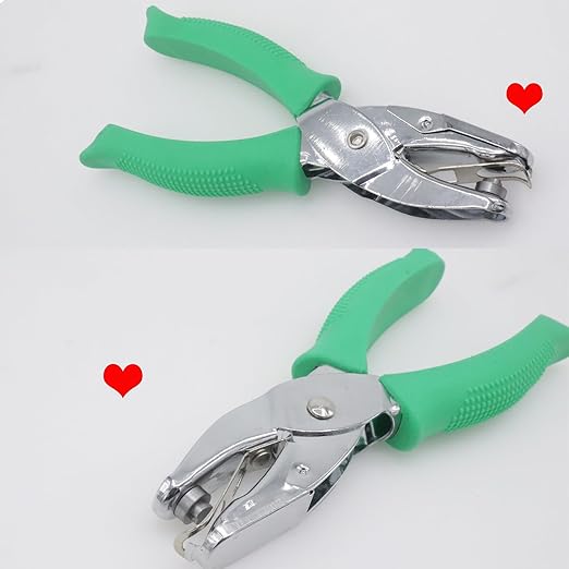 Handheld Heart Shape Hole Punch, 1/4 Inch Hole Size, Craft Paper Puncher, Single Pack, Ideal for DIY Projects and Office Use-DeskLoop Office
