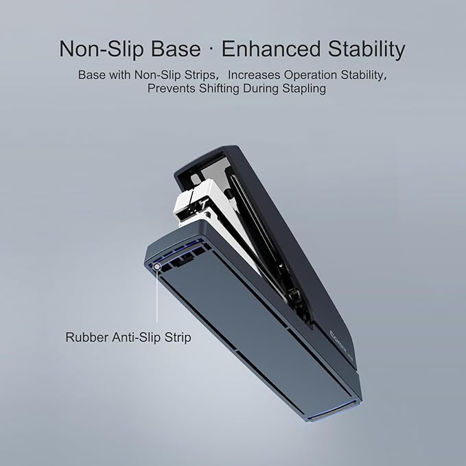 Comix Desk Stapler, 40 Sheet Capacity, Quick-Change Pop-Up Stapler Track, for Office & Classroom, Blue&Gray-DeskLoop Office