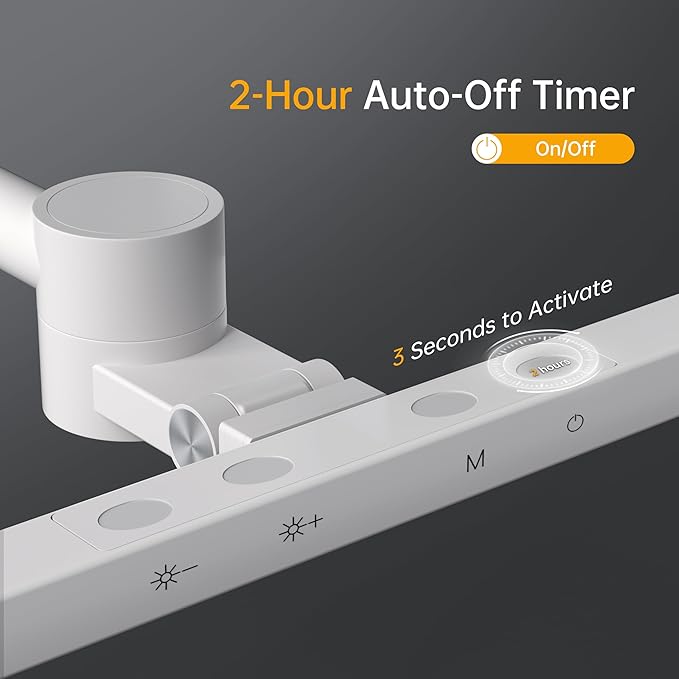 deeloop 2-Arms Swing Long LED Desk Lamp with Clamp, CRI 95+ Eye-Caring Light, USB Charging Output, 2-Hour Timer, Dimmable Desk Light with Memory, Architect Desk Lamps for Home Office Reading &Monitor-DeskLoop Office