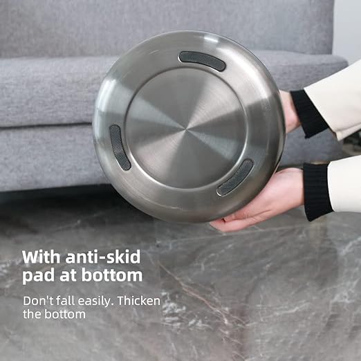 10 L/2.6Gallen,Swing Lid Trash Can,Brushed Stainless Steel Garbage Can with Flipping Lid,for Bathroom, Kitchen,Living Room,Bedroom,Hotel (Black Gold)-DeskLoop Office