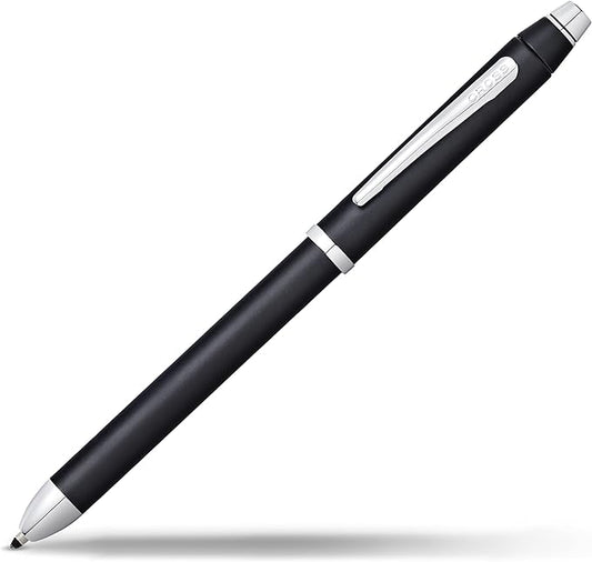 Cross Tech3+ Engraved Refillable Multi-Function Ballpoint Pen with Stylus, Medium Ballpen And Pencil, Includes Premium Gift Box - Satin Black-DeskLoop Office