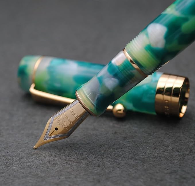 JINHAO 100 Fountain Pen with Ink Converter (Medium Nib 0.7mm, Fantastic Green)-DeskLoop Office