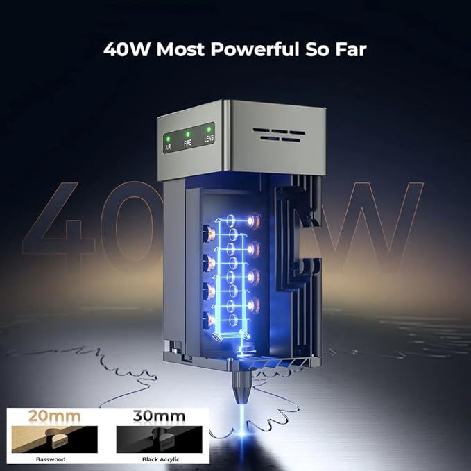 CREALITY FALCON2 40W Laser Engraver Machine with Air Assist, 240W Laser Engraver and Cutter Machine for Wood Metal Crafting Customized Gift and Batch Produce-DeskLoop Office