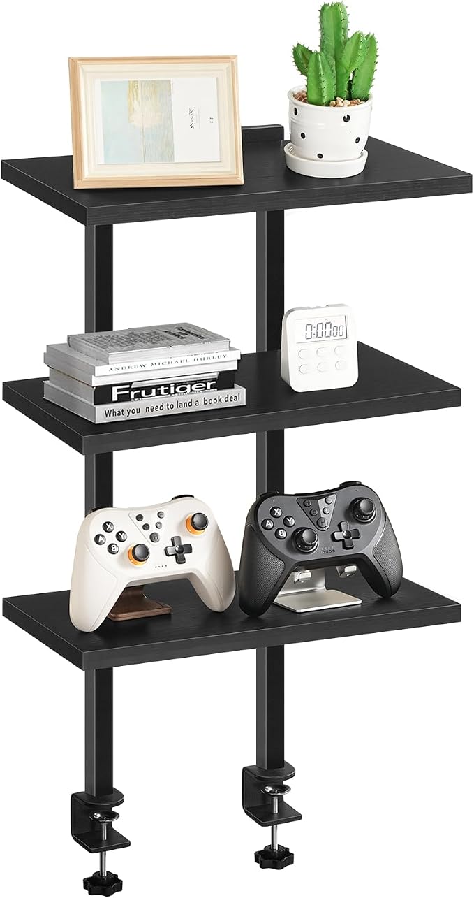 MAHANCRIS Clamp On Desk Organizer, 3-Tier Desktop Bookshelf, Adjustable Desk - Image 9