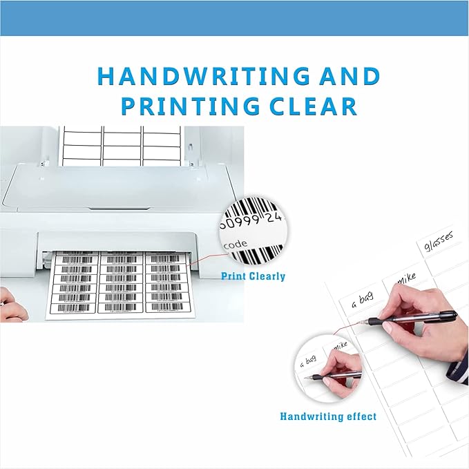 Address Labels, JIQEZNL Premium 1" x 2-5/8" Mailing Labels for Envelopes, 1800 Address Label Sticker Paper for Laser/Ink Jet Printer, White Blank Printable Sticker Labels 30 Per Sheet 8.5"×11"-DeskLoop Office