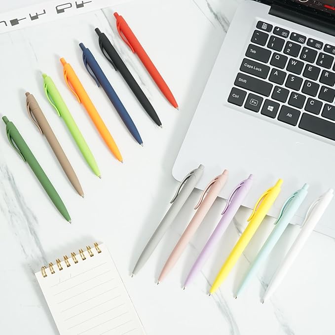 BallPoint Pens, 100 Pack (BLACK Ink),Bulk Pens, White Barrel,Click Pens for Office Home and School, Retractable Ballpoint Pens, Medium Point, 1.00MM (White)-DeskLoop Office