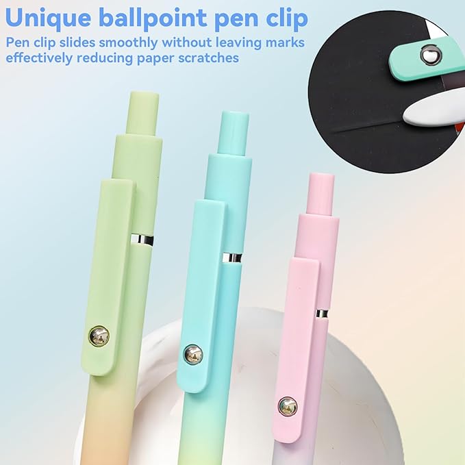 Gel Pens, 5Pcs 0.7mm Fine Point Black Ink Pens With Smooth Wirting,Office Desk Accessories,Quick Dry Pens For Journaling,Ballpoint for School Supplies, Gift for Women Men Student(Gradient)-DeskLoop Office