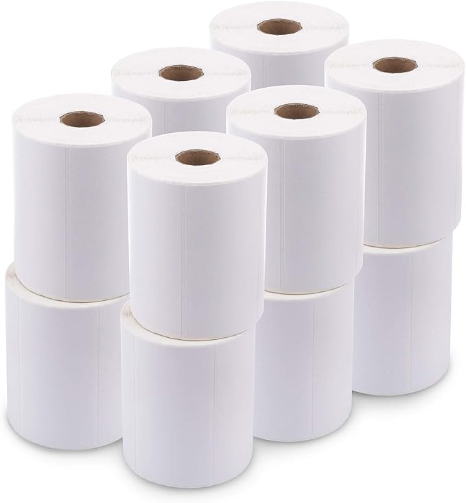 enKo 4" x 2" Labels for Zebra Desktop Printers (12 Rolls | 9,000 Labels) - Direct Thermal Address Mailing Shipping Barcode FBA Stickers FNSKU Label for Zebra and Eltron (Perforated)-DeskLoop Office