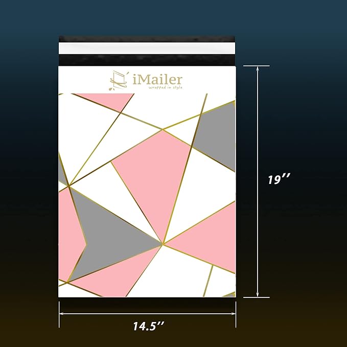 100 Count - 14 x 19 inch Poly Mailer Shipping Bags Envelope Triangle Print Mailing Package for Clothing-Self Seal…-DeskLoop Office