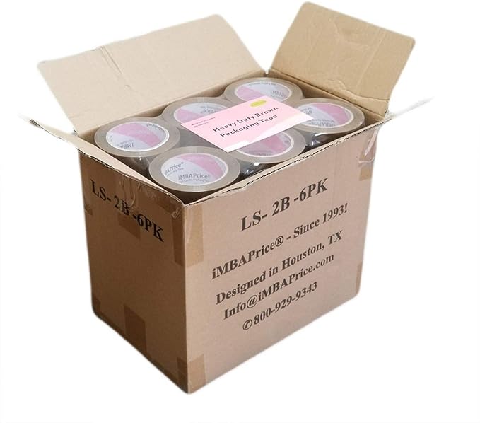 iMBAPrice - 2-inches x 110 Yards, Pack of 36 Tan/Brown Color Packing Shipping Storage Box Sealing Packaging Tape, Office & Storage-DeskLoop Office