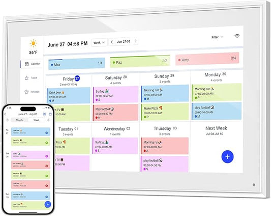 Digital Calendar, 15.6 Inch Wall Planner Digital Calendar & Chore Chart, IPS HD Touchscreen Interactive Display for Family Schedules, 2025 Calendar Share Photos/Schedules Instantly-DeskLoop Office