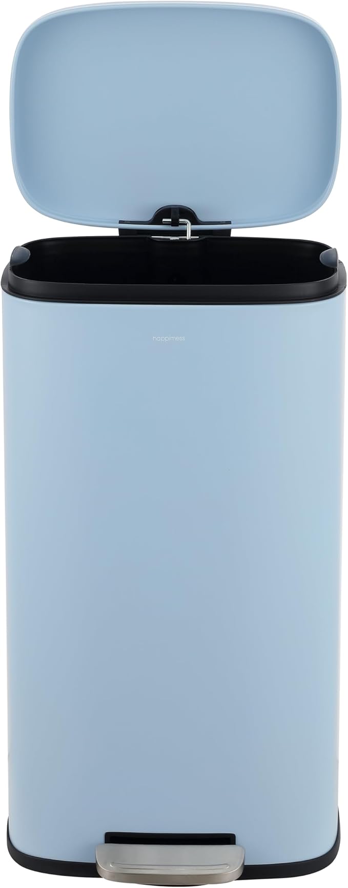 happimess HPM1006H Connor Rectangular 13-Gallon Trash Can with Soft-Close Lid and Free Mini Trash Can, Fingerprint Resistant, Modern, Minimalistic for Home, Kitchen, Office, Bathroom, Tide Pool Blue-DeskLoop Office