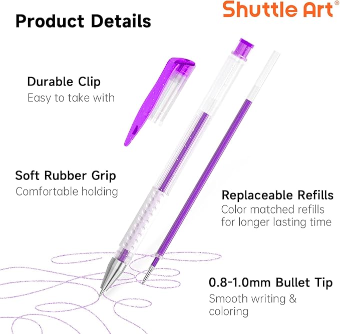 Shuttle Art 260 Pack Gel Pens Set, 130 Colors with 130 Refills for Adults Coloring Books Drawing Crafts Scrapbooking Journaling-DeskLoop Office