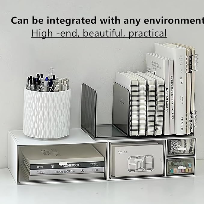 Acrylic Desk File Organizer,Office desktop Folder Mail Organizer,Letter Book record Magazine Holder (gray 2 Pack)-DeskLoop Office