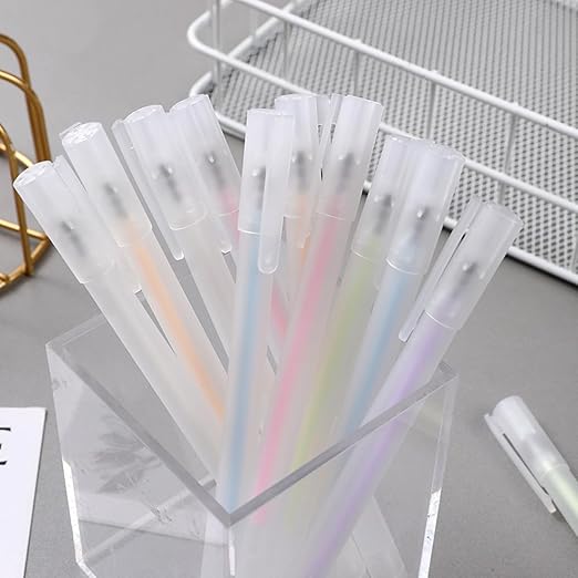 Scrapbook Quick Dry Glue Pen 12PCS Set, Crafting Fabric Pen Liquid Glue Pen for Papercrafts, Handmade Stationery, DIY Foil-Stamping, Back to School Supply, Year 6+ (12PCS Set-Forsted Holder Type)-DeskLoop Office