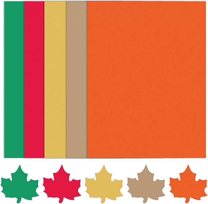 MixTeach 100 Sheets A4 Autumn Theme Cardstock 8.5 x 11" Medium Thick Cardstock Paper 180gsm/65lb Double Sided Printable Card Stock for Fall Scrapbooking Card Making Invitations DIY Art Craft Supplies-DeskLoop Office