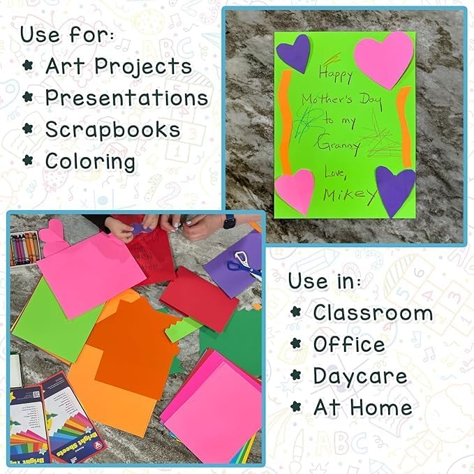 Hygloss Black Cardstock - 11x17-Inch, 50 Sheets, 65 lb/ 176 gsm, Fade-Resistant, Acid-Free Color Card Stock Paper-DeskLoop Office