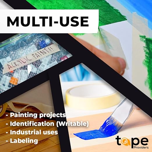 WOD MT5 Utility Grade Masking Tape, 1.5 inch x 60 yds. for Home or Office air-Dry Painting, Labeling, & Packing. Leaves no Residue-DeskLoop Office