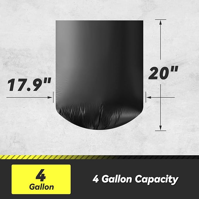 100 Count 17 Micron Extra Heavy Duty 4 Gallon Trash Bags, Sturdy & Tear-Resistant Small Trash Bags for Bathroom & Kitchen-DeskLoop Office