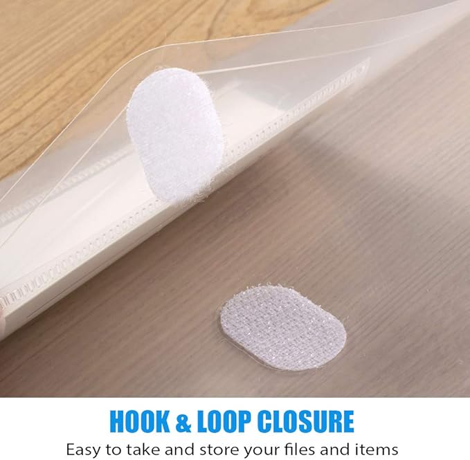 Sooez 10 Pack Plastic Envelopes File Folders, Clear Folder for Document US Letter A4 Size Poly Envelopes with Label Pockets for School Home Work Office Organizer, Clear-DeskLoop Office