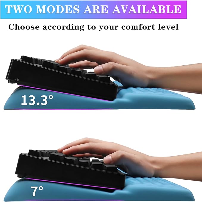 Computer Keyboard Stand with Wrist Rest, Ergonomic Tilted Keyboard Holder - Keyboard Riser with Wrist Pad - Keyboard Tray Support for Office Home - Blue-DeskLoop Office