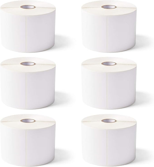 Zebra 3 x 3 in Direct Thermal Paper Labels Z-Perform 2000D Permanent Adhesive Shipping Labels 1 in Core 6 rolls 10031638SP-DeskLoop Office